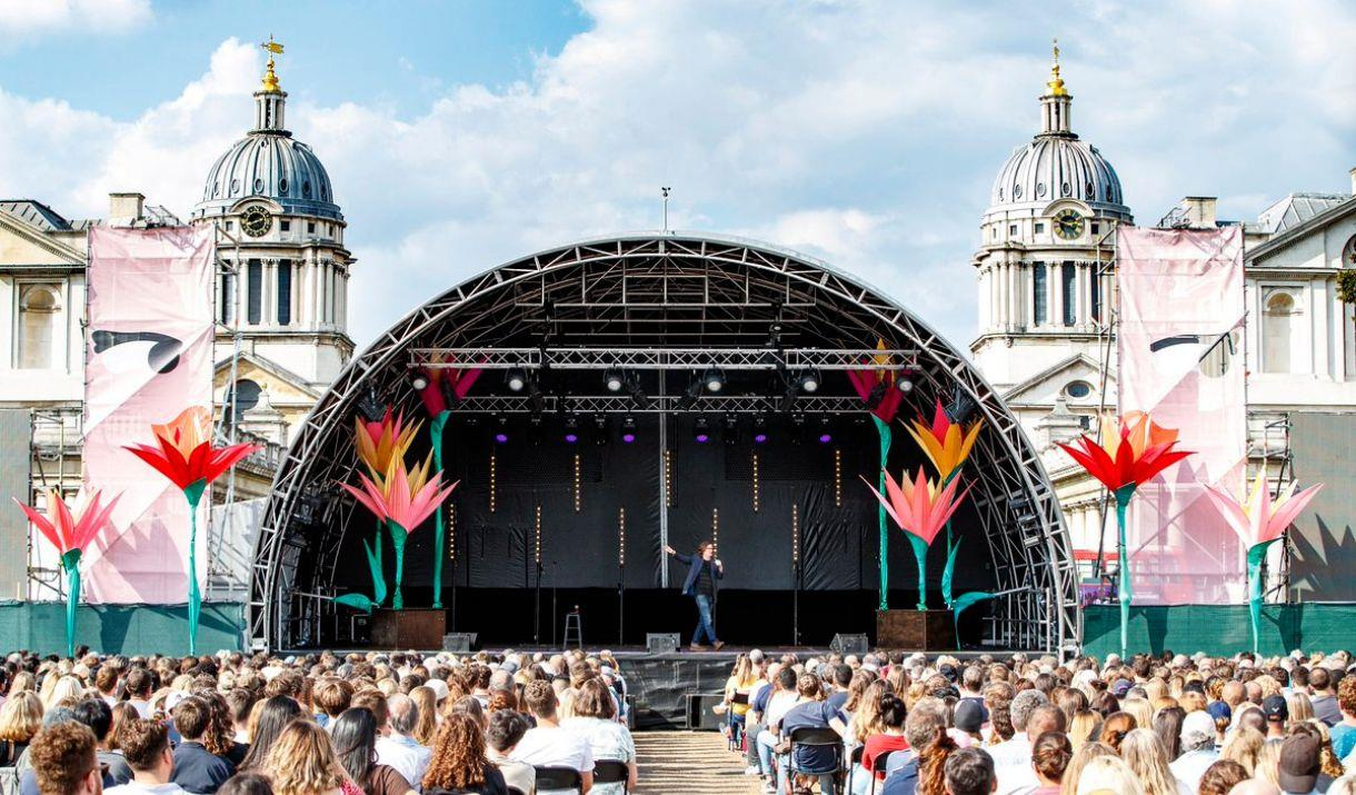 Greenwich Comedy Festival in front of the Old Royal Naval College